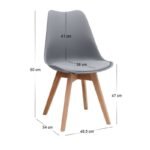 Σετ τραπεζαρία 5τμχ Darlen - Viva Megapap χρώμα sapphire oak - γκρι 125x72x74εκ. - Image 5