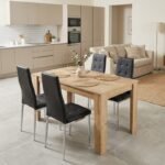 Βρες το Σετ τραπεζαρία 5τμχ Darlen - Rosa Megapap χρώμα sapphire oak - μαύρο/χρωμίου πόδι 125x72x74εκ. σε μοναδική τιμή στο clickforshop.gr