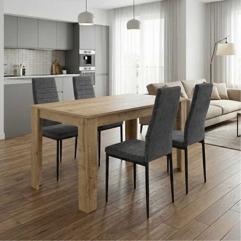 Σετ τραπεζαρία 5τμχ Darlen - Rosa Megapap χρώμα sapphire oak - γκρι 125x72x74εκ. Βρες το Σετ τραπεζαρία 5τμχ Darlen - Rosa Megapap χρώμα sapphire oak - γκρι 125x72x74εκ. σε μοναδική τιμή στο clickforshop.gr