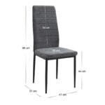 Σετ τραπεζαρία 5τμχ Darlen - Rosa Megapap χρώμα sapphire oak - γκρι 125x72x74εκ. - Image 5