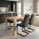 Βρες το Σετ τραπεζαρία 5τμχ Darlen - Laura Megapap χρώμα sapphire oak - ανθρακί 125x72x74εκ. σε μοναδική τιμή στο clickforshop.gr