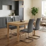 Βρες το Σετ τραπεζαρία 5τμχ Darlen - Laura Megapap χρώμα sapphire oak - γκρι 125x72x74εκ. σε μοναδική τιμή στο clickforshop.gr