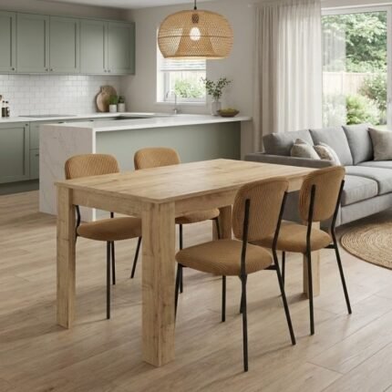 Βρες το Σετ τραπεζαρία 5τμχ Darlen - Kevin Megapap χρώμα sapphire oak - μουσταρδί 125x72x74εκ. σε μοναδική τιμή στο clickforshop.gr