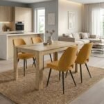 Βρες το Σετ τραπεζαρία 5τμχ Darlen - Christy Megapap χρώμα sapphire oak - μουσταρδί 125x72x74εκ. σε μοναδική τιμή στο clickforshop.gr