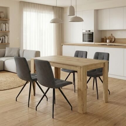 Βρες το Σετ τραπεζαρία 5τμχ Darlen - Bianca Megapap χρώμα sapphire oak - γκρι 125x72x74εκ. σε μοναδική τιμή στο clickforshop.gr