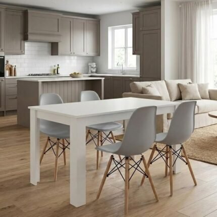 Βρες το Σετ τραπεζαρία 5τμχ Darlen - Nova Megapap χρώμα λευκό - γκρι 125x72x74εκ. σε μοναδική τιμή στο clickforshop.gr