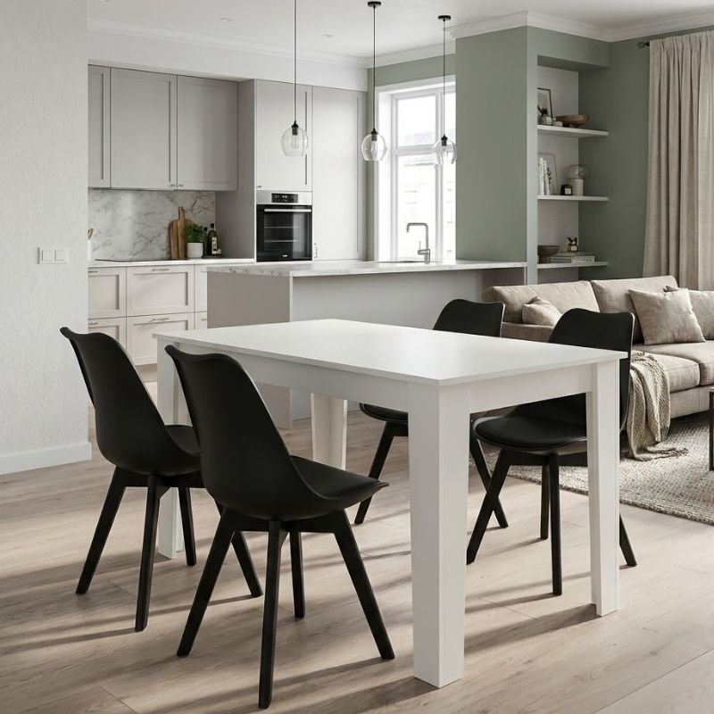 Σετ τραπεζαρία 5τμχ Darlen - Viva Megapap χρώμα λευκό - μαύρο 125x72x74εκ. Βρες το Σετ τραπεζαρία 5τμχ Darlen - Viva Megapap χρώμα λευκό - μαύρο 125x72x74εκ. σε μοναδική τιμή στο clickforshop.gr