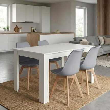 Βρες το Σετ τραπεζαρία 5τμχ Darlen - Viva Megapap χρώμα λευκό - γκρι 125x72x74εκ. σε μοναδική τιμή στο clickforshop.gr