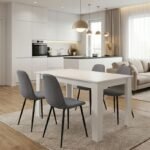 Βρες το Σετ τραπεζαρία 5τμχ Darlen - Iris Megapap χρώμα λευκό - γκρι 125x72x74εκ. σε μοναδική τιμή στο clickforshop.gr