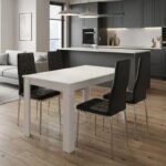 Βρες το Σετ τραπεζαρία 5τμχ Darlen - Rosa Megapap χρώμα λευκό - μαύρο/χρωμίου πόδι 125x72x74εκ. σε μοναδική τιμή στο clickforshop.gr