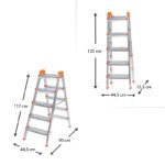 Σκάλα Double Step Perilla μεταλλική 5+5 σκαλοπάτια 117εκ. - Image 2