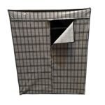 Ντουλάπα Perilla υφασμάτινη με φερμουάρ χρώμα γκρι 117x48x145εκ. - Image 2