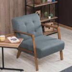 Πολυθρόνα Kemer Megapap υφασμάτινη χρώμα μπλε - καφέ 67x76x78εκ. - Image 4