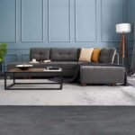 Γωνιακός καναπές - κρεβάτι Manama Megapap δεξιά γωνία υφασμάτινος χρώμα ανθρακί 280x206x85εκ. - Image 4