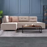 Γωνιακός καναπές - κρεβάτι Manama Megapap αριστερή γωνία υφασμάτινος χρώμα κρεμ 280x206x85εκ. - Image 4