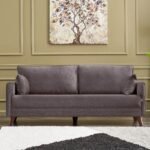 Καναπές Bella Megapap τριθέσιος υφασμάτινος χρώμα καφέ 208x81x85εκ. - Image 2