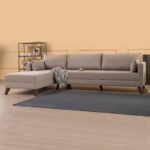 Γωνιακός καναπές Bella Megapap αριστερή γωνία υφασμάτινος χρώμα κρεμ 275x165x85εκ. - Image 2