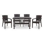 Βρες το Σετ τραπεζαρία κήπου Callan Megapap 5τμχ πολυπροπυλενίου τραπέζι 120x70 - πολυθρόνα recycled χρώμα καφέ S_GP046-0002