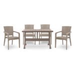 Βρες το Σετ τραπεζαρία κήπου Callan Megapap 5τμχ πολυπροπυλενίου τραπέζι 120x70 - πολυθρόνα recycled χρώμα cappuccino S_GP046-0002