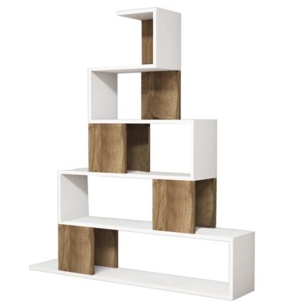 Βρες το Βιβλιοθήκη ArteLibre PRUNELA Λευκό/Καρυδιά 120x22x131cm σε μοναδική τιμή στο clickforshop.gr