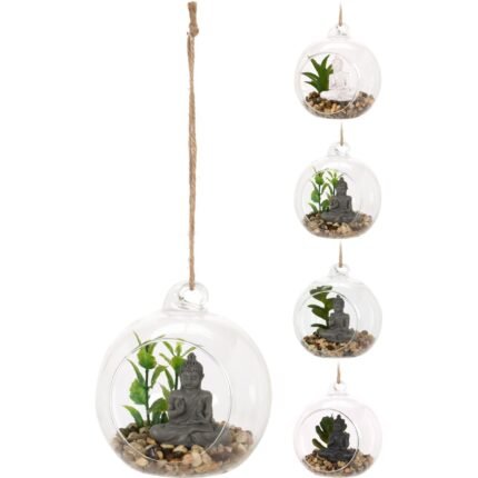 Βρες το Φυτό Τεχνητό ArteLibre Κρεμαστό Σε Μπάλα Με Βούδα Γυαλί Σε 4 Σχέδια σε μοναδική τιμή στο clickforshop.gr