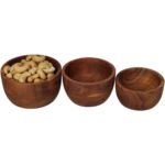 Μπολ ArteLibre Καφέ Ξύλο 11.4x11.4x6.5cm Σετ 3Τμχ - Image 2
