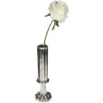 Βάζο ArteLibre Φλάουτο Χειροποίητο Ασημί Γυαλί 9x9x26.5cm - Image 2