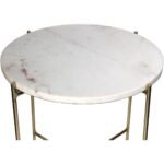 Τραπεζάκι ArteLibre Λευκό Μάρμαρο/Μέταλλο 40x40x40cm - Image 2