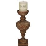 Κηροπήγιο ArteLibre Καφέ Polyresin 12x12x31cm - Image 2