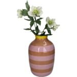 Βάζο ArteLibre Με Ρίγες Ροζ Δολομίτης 17.6x17.6x26.4cm - Image 2