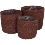 Βρες το Καλάθι ArteLibre Almond Seagrass 20x20x18cm Σετ 3Τμχ σε μοναδική τιμή στο clickforshop.gr