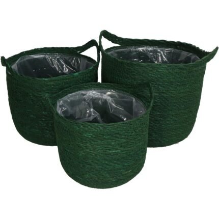 Βρες το Καλάθι ArteLibre Πράσινο Seagrass 25x25x24cm Σετ 3Τμχ σε μοναδική τιμή στο clickforshop.gr