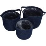 Καλάθι ArteLibre Μπλε Seagrass 25x25x24cm Σετ 3Τμχ - Image 2