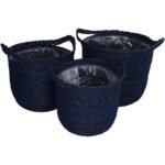 Βρες το Καλάθι ArteLibre Μπλε Seagrass 25x25x24cm Σετ 3Τμχ σε μοναδική τιμή στο clickforshop.gr