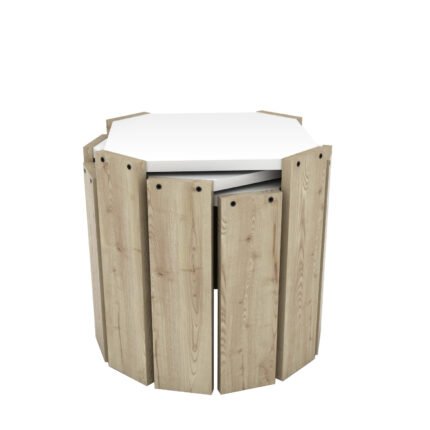 Βρες το Ζιγκόν ArteLibre HANSEL Δρυς/Λευκό Μοριοσανίδα/Μελαμίνη 44.5x44.5cm Υ41/38.5/36cm Σετ 3Τμχ σε μοναδική τιμή στο clickforshop.gr