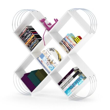 Βρες το Βιβλιοθήκη ArteLibre CASE Λευκό/Χρώμιο 120x25x120cm σε μοναδική τιμή στο clickforshop.gr