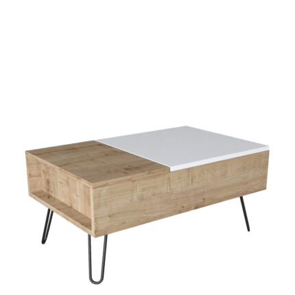 Βρες το Τραπεζάκι Σαλονιού ArteLibre LIMNOS Φυσικό/Λευκό Μοριοσανίδα/Μελαμίνη 80x50x39cm σε μοναδική τιμή στο clickforshop.gr