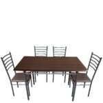 Τραπέζι Σετ (4+1) ArteLibre ALPINE ASTER Wenge 120x68x75cm - Image 2
