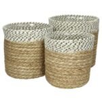 Βρες το Καλάθι ArteLibre Φύλλο Hogla Φυσικό 20x20x20cm Σετ 3Τμχ σε μοναδική τιμή στο clickforshop.gr