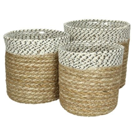 Βρες το Καλάθι ArteLibre Φύλλο Hogla Φυσικό 20x20x20cm Σετ 3Τμχ σε μοναδική τιμή στο clickforshop.gr