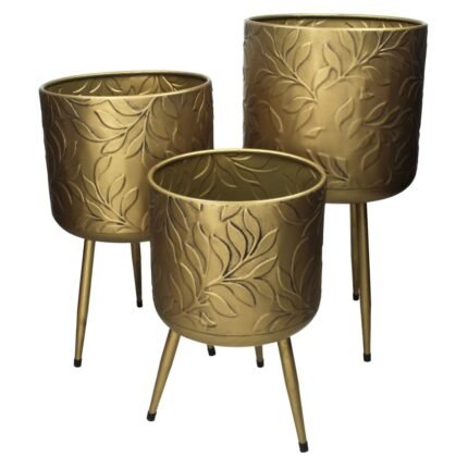 Βρες το Κασπώ ArteLibre Φύλλο Χρυσό Μέταλλο 25x25x46.5cm Σετ 3Τμχ σε μοναδική τιμή στο clickforshop.gr