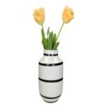 Βάζο ArteLibre Με Ρίγες Λευκό Κεραμικό 19.5x19.5x30.5cm - Image 2