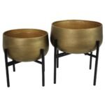 Βρες το Κασπώ ArteLibre Χρυσό Μέταλλο 35x35x37.5cm Σετ 2Τμχ σε μοναδική τιμή στο clickforshop.gr