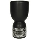 Βρες το Κασπώ ArteLibre Tribal Μαύρο Κεραμικό 17x17x32.5cm σε μοναδική τιμή στο clickforshop.gr