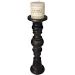 Κηροπήγιο ArteLibre Μαύρο Ξύλο 10x10x38cm - Image 2