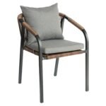 Πολυθρόνα Κήπου ArteLibre CURACAO Μαύρο/Φυσικό Αλουμίνιο/Rattan 57x60x84cm - Image 2