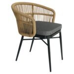 Πολυθρόνα Κήπου ArteLibre ARUBA Μαύρο/Φυσικό Αλουμίνιο/Rattan 58x61x75cm - Image 2