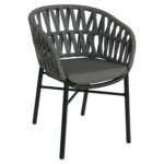 Πολυθρόνα Κήπου ArteLibre LANGKAWI Μαύρο/Ανθρακί Αλουμίνιο/Rattan 57x56x78cm - Image 2