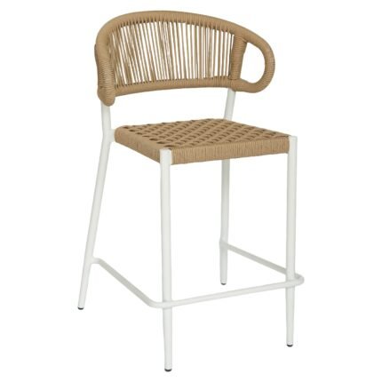 Βρες το Σκαμπό Bar ArteLibre CEBU Λευκό/Φυσικό Αλουμίνιο/Rattan 60x60x99cm σε μοναδική τιμή στο clickforshop.gr