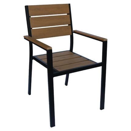 Βρες το Πολυθρόνα Κήπου ArteLibre TOBAGO Μαύρο/Καρυδί Αλουμίνιο/Ξύλο 55x55x86cm σε μοναδική τιμή στο clickforshop.gr